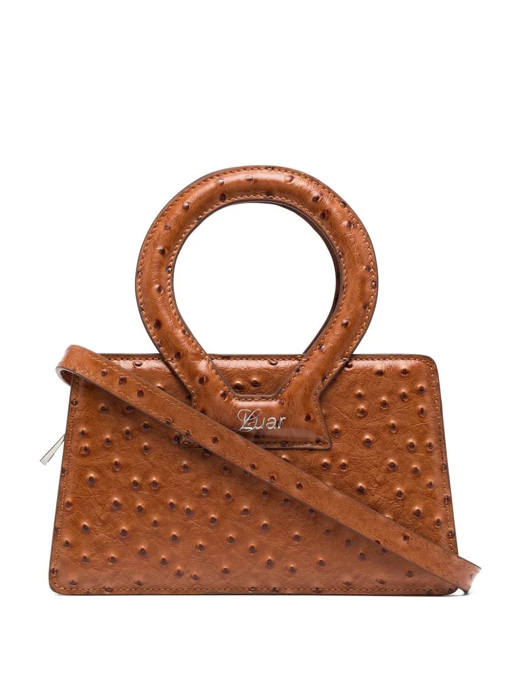 

LUAR ostrich effect top handle tote - Brown