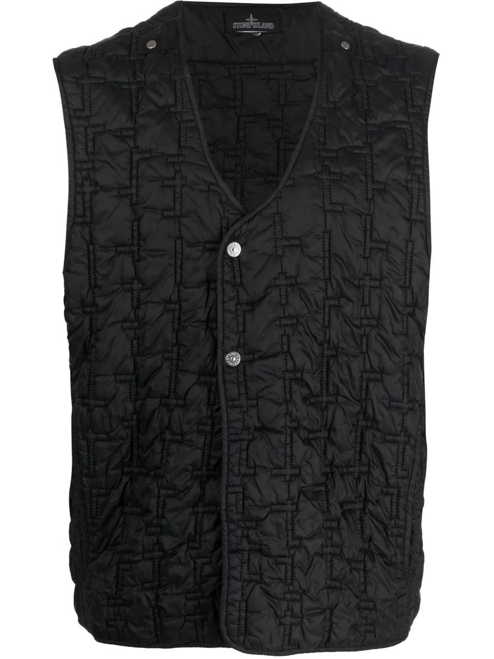 

Stone Island Shadow Project quilted-finish V-neck gilet - Black