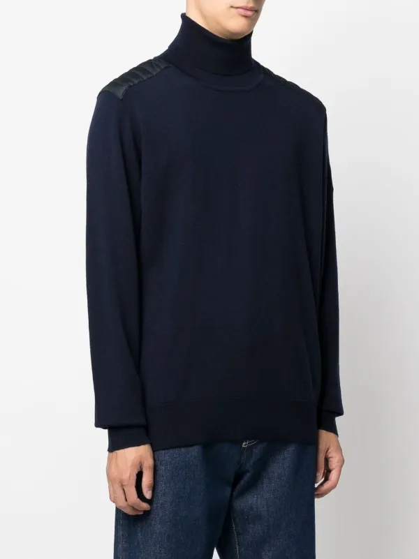 Belstaff logo-patch Roll-Neck Jumper - Blue