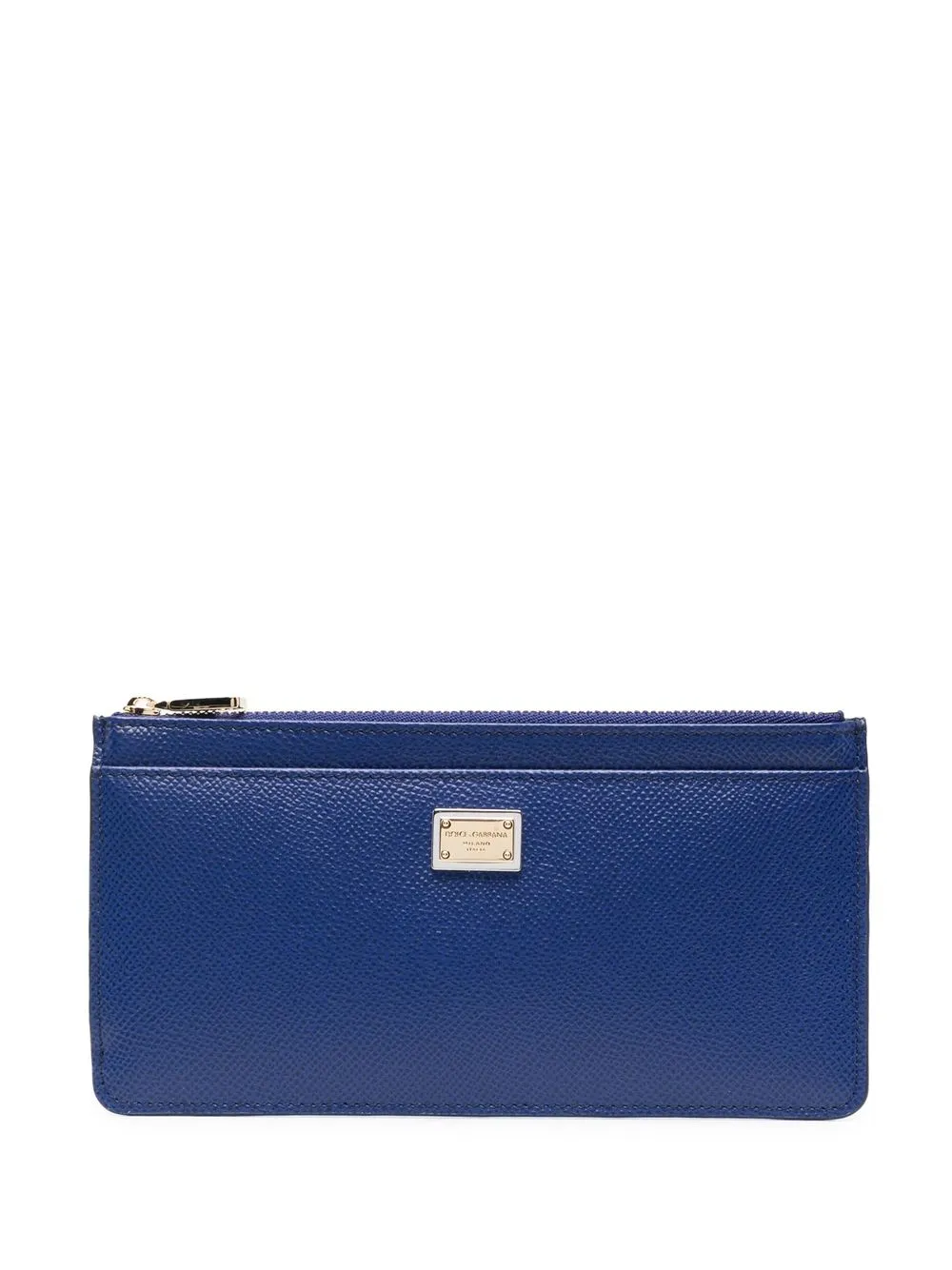 

Dolce & Gabbana cartera granulada con placa del logo - Azul