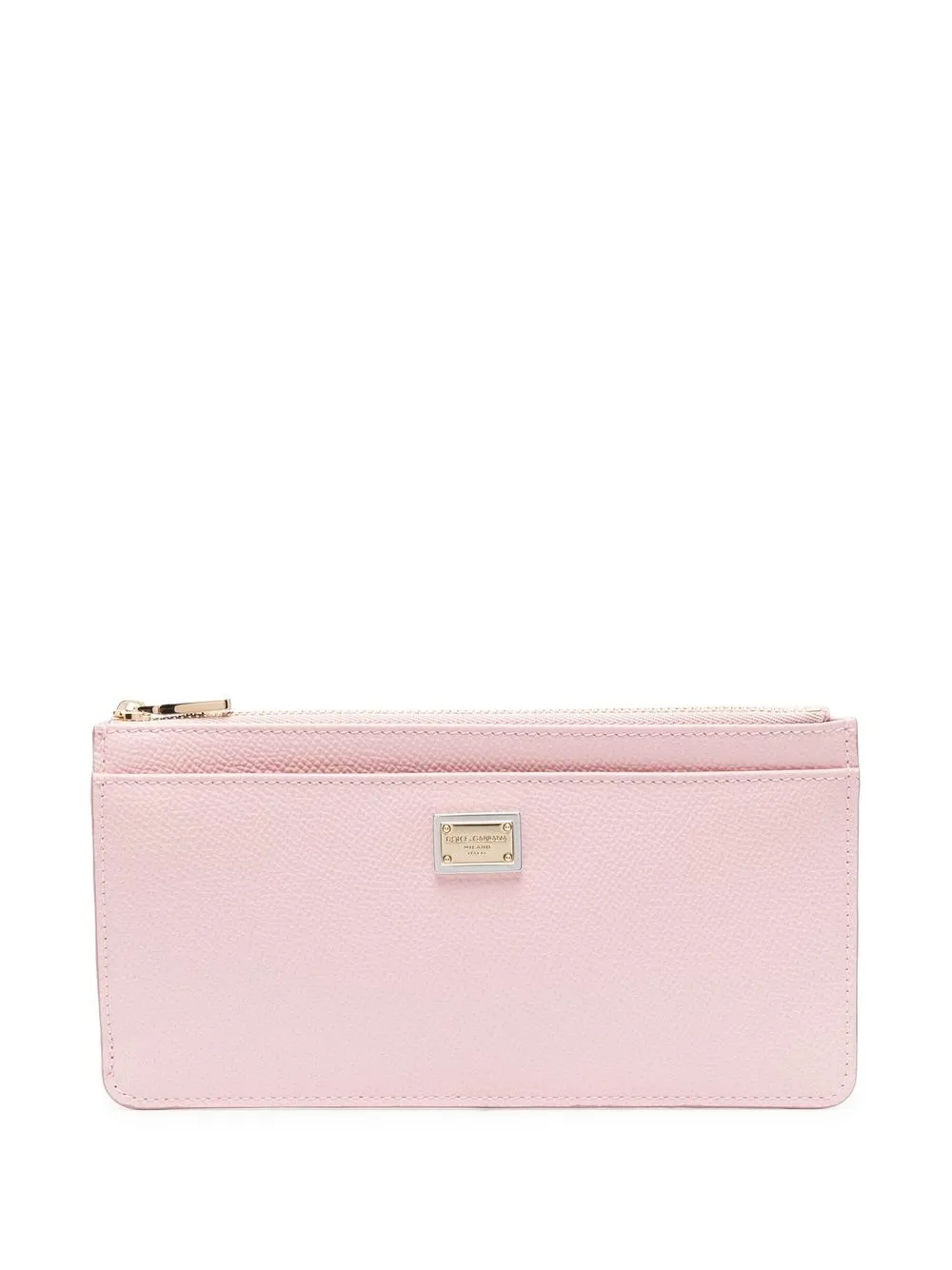 

Dolce & Gabbana cartera granulada con placa del logo - Rosado