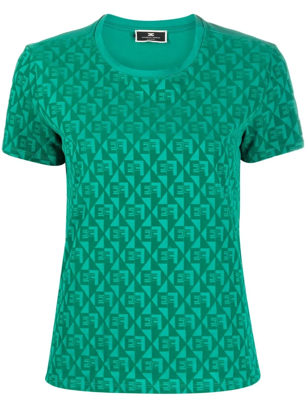 

Elisabetta Franchi playera manga corta con monograma - Verde