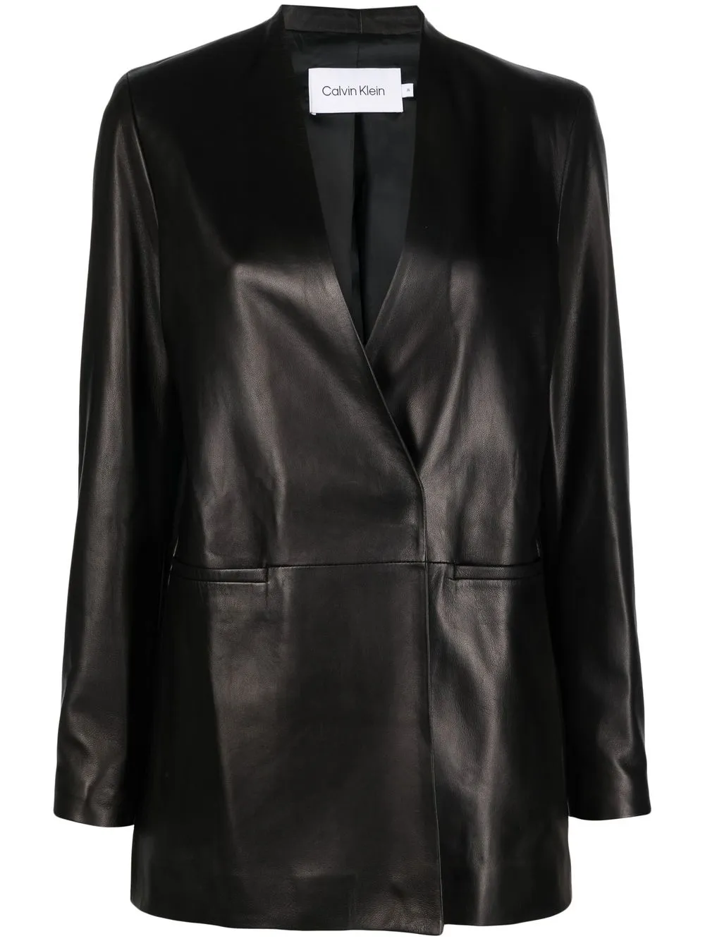 

Calvin Klein polished-finish single-breasted jacket - Black