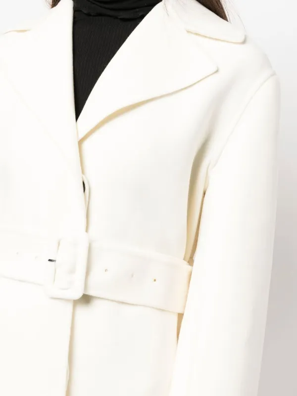 Jil Sander Belted single-breasted Coat | White | FARFETCH JO