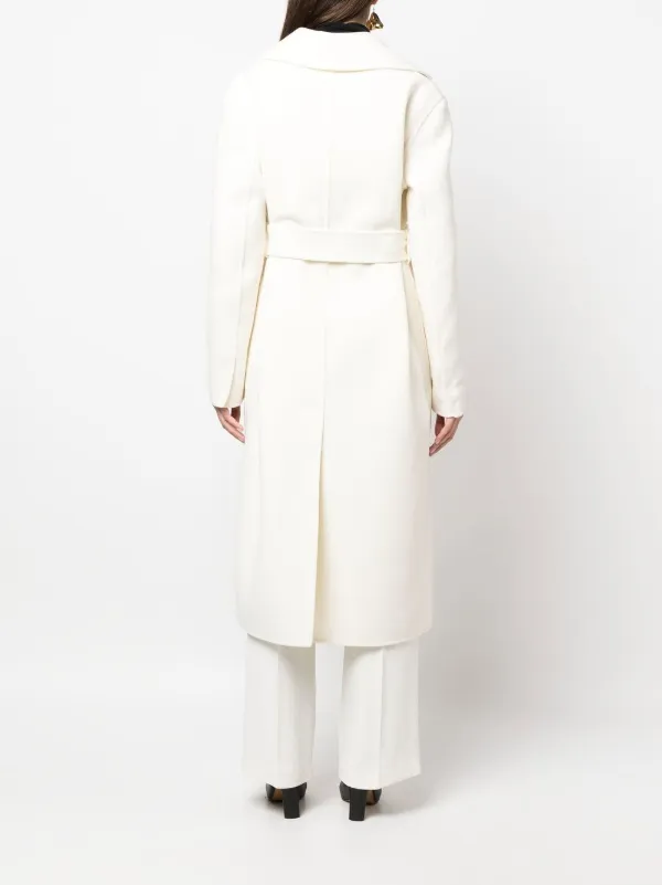 Jil Sander Belted single-breasted Coat | White | FARFETCH JO