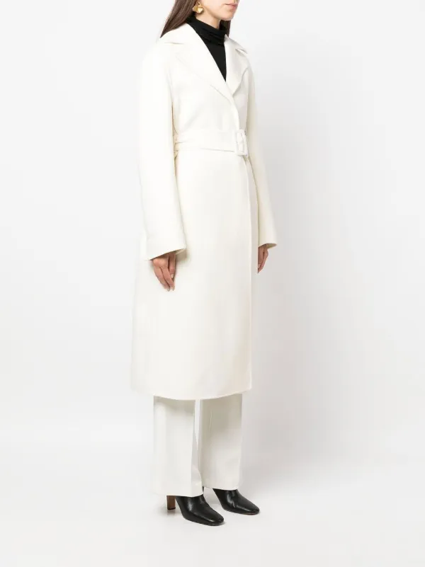 Jil Sander Belted single-breasted Coat | White | FARFETCH JO