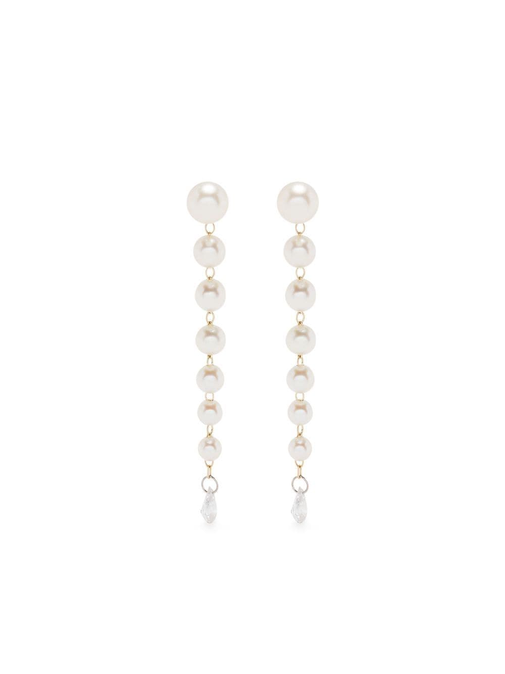 14kt yellow gold Sea of Beauty pearl and diamond earrings