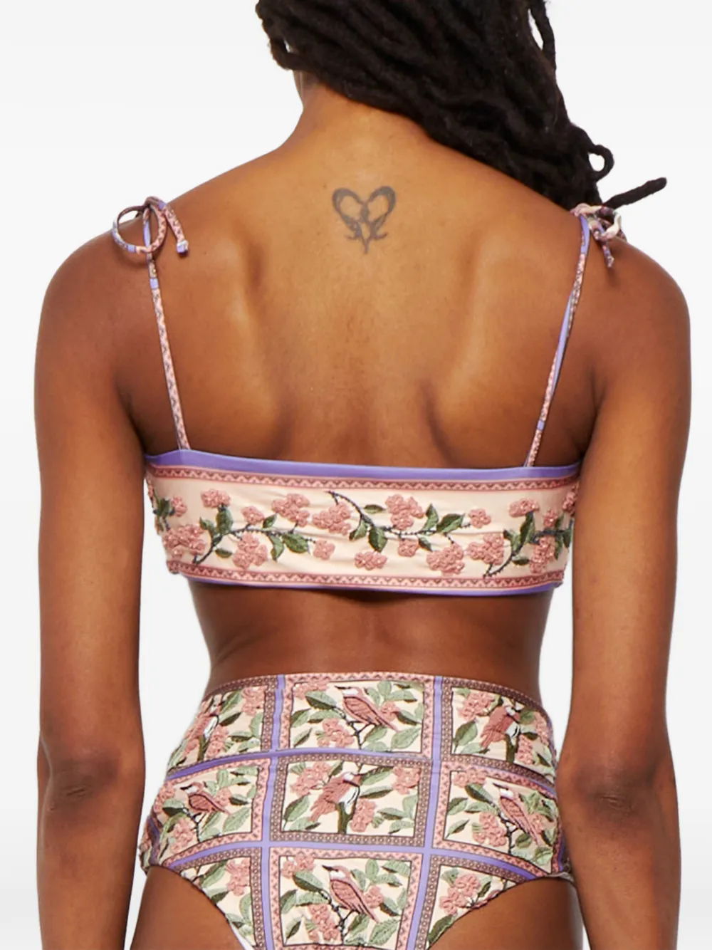 Agua By Agua Bendita Primavera Floral Bikini Top In Neutral