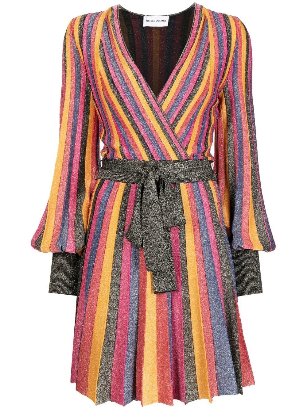 

Rebecca Vallance striped long puff-sleeve mini dress - Multicolour