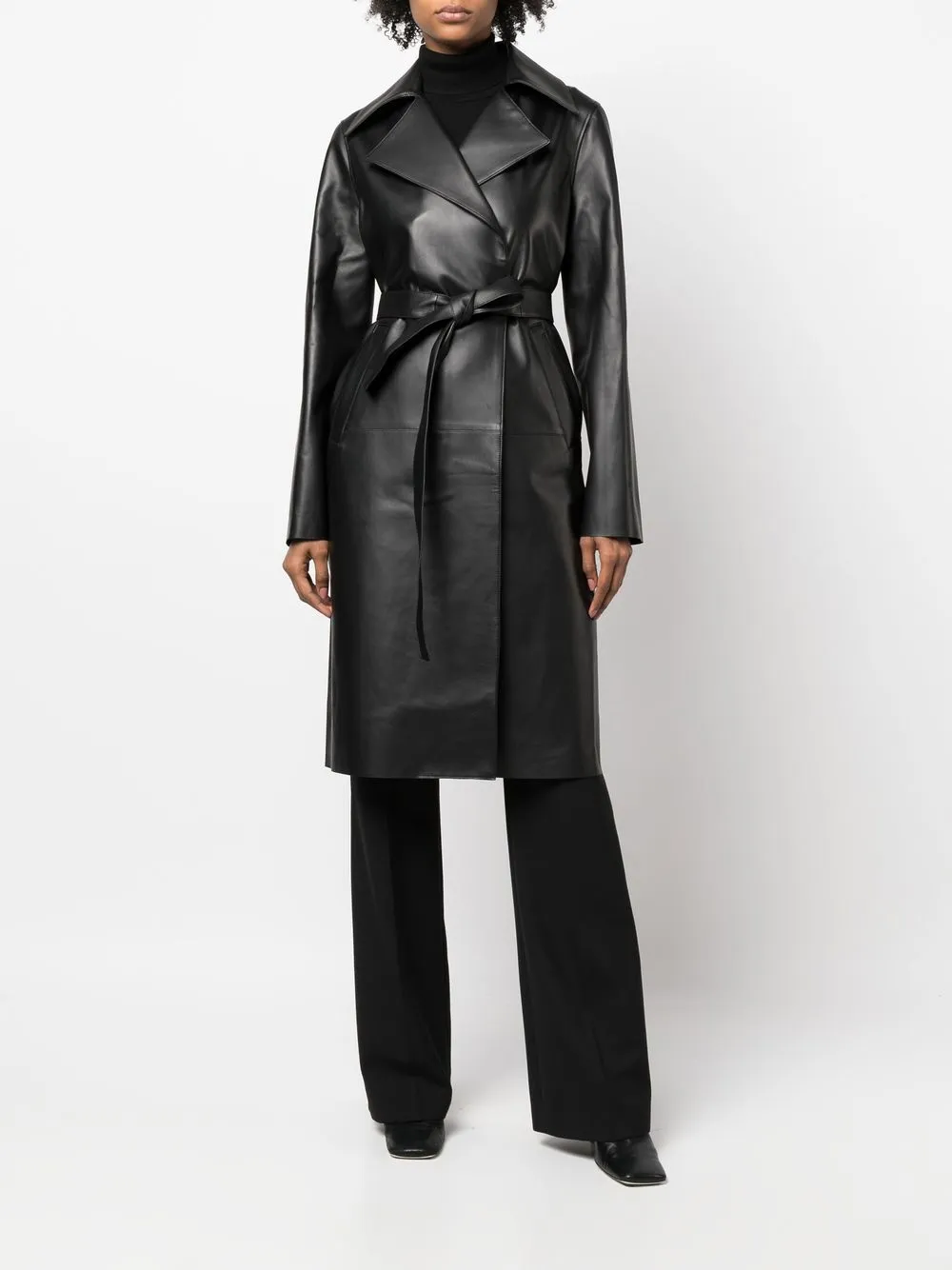 Inès & Maréchal Belted Leather Coat - Farfetch