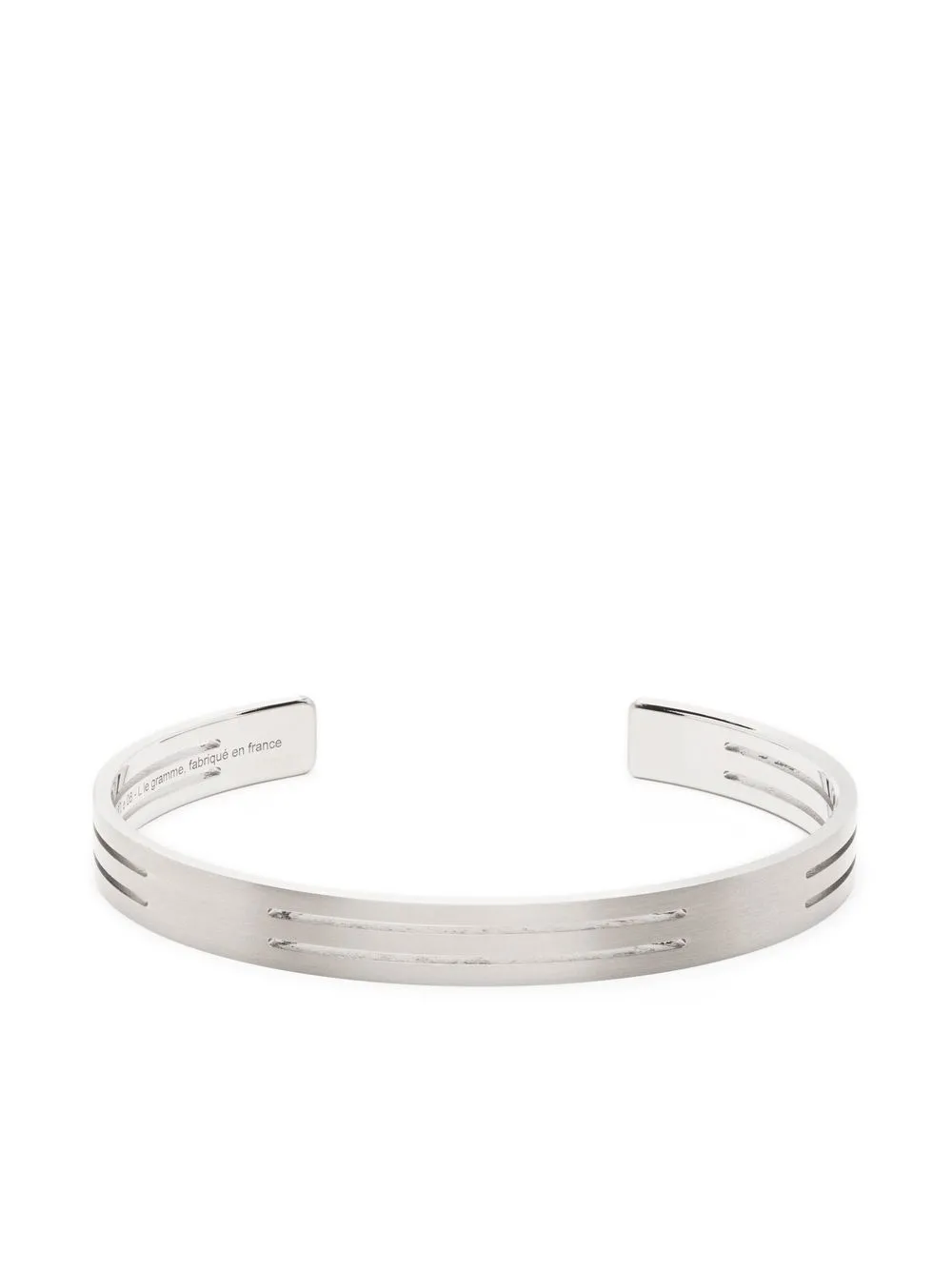 

Le Gramme 8g punched ribbon titanium bracelet - Silver