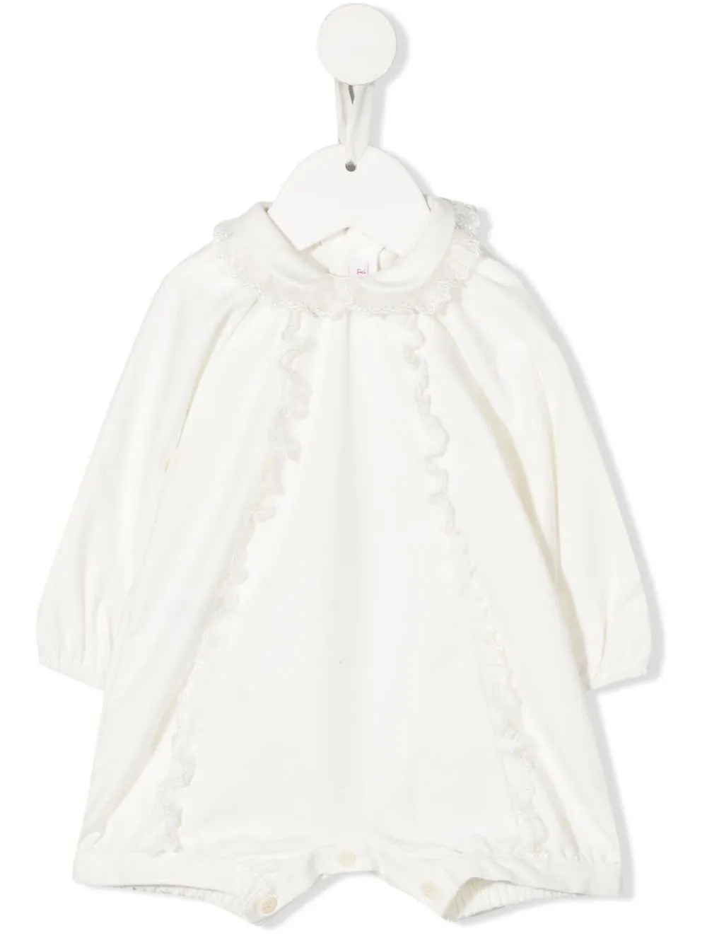 

Il Gufo ruffled Peter Pan-collar romper - White