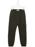 Stone Island Junior logo-patch cotton track pants - Green