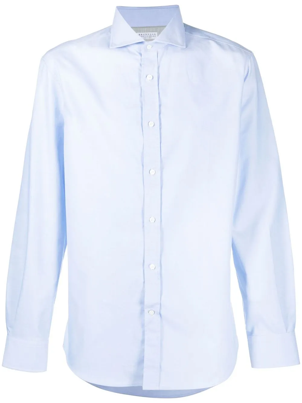 

Brunello Cucinelli camisa manga larga con cuello italiano - Azul