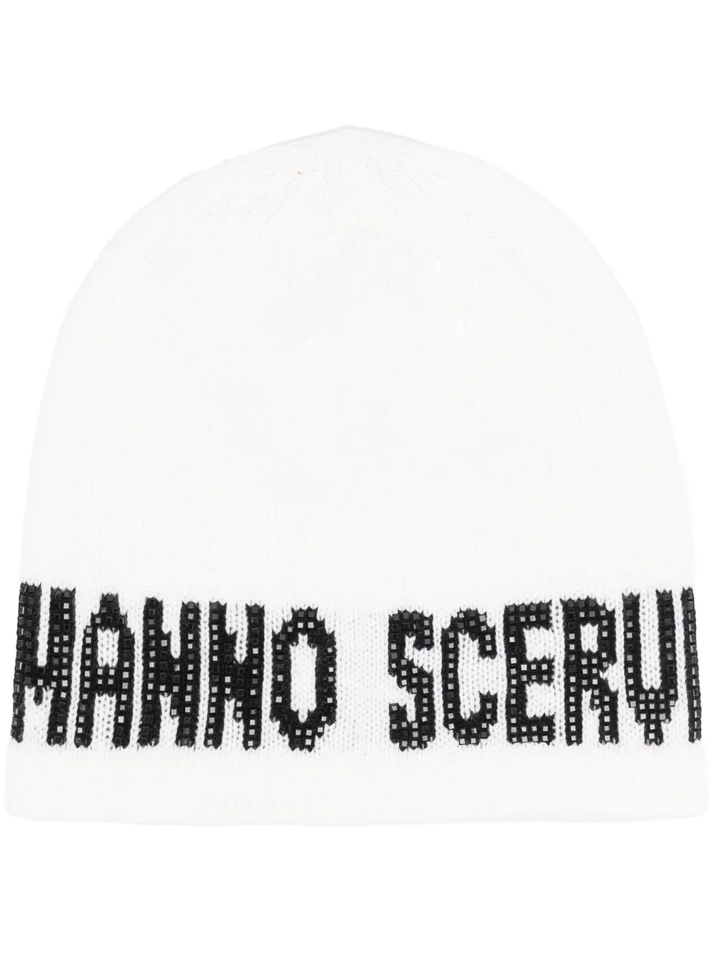 

Ermanno Scervino gorro tejido con logo en intarsia - Blanco