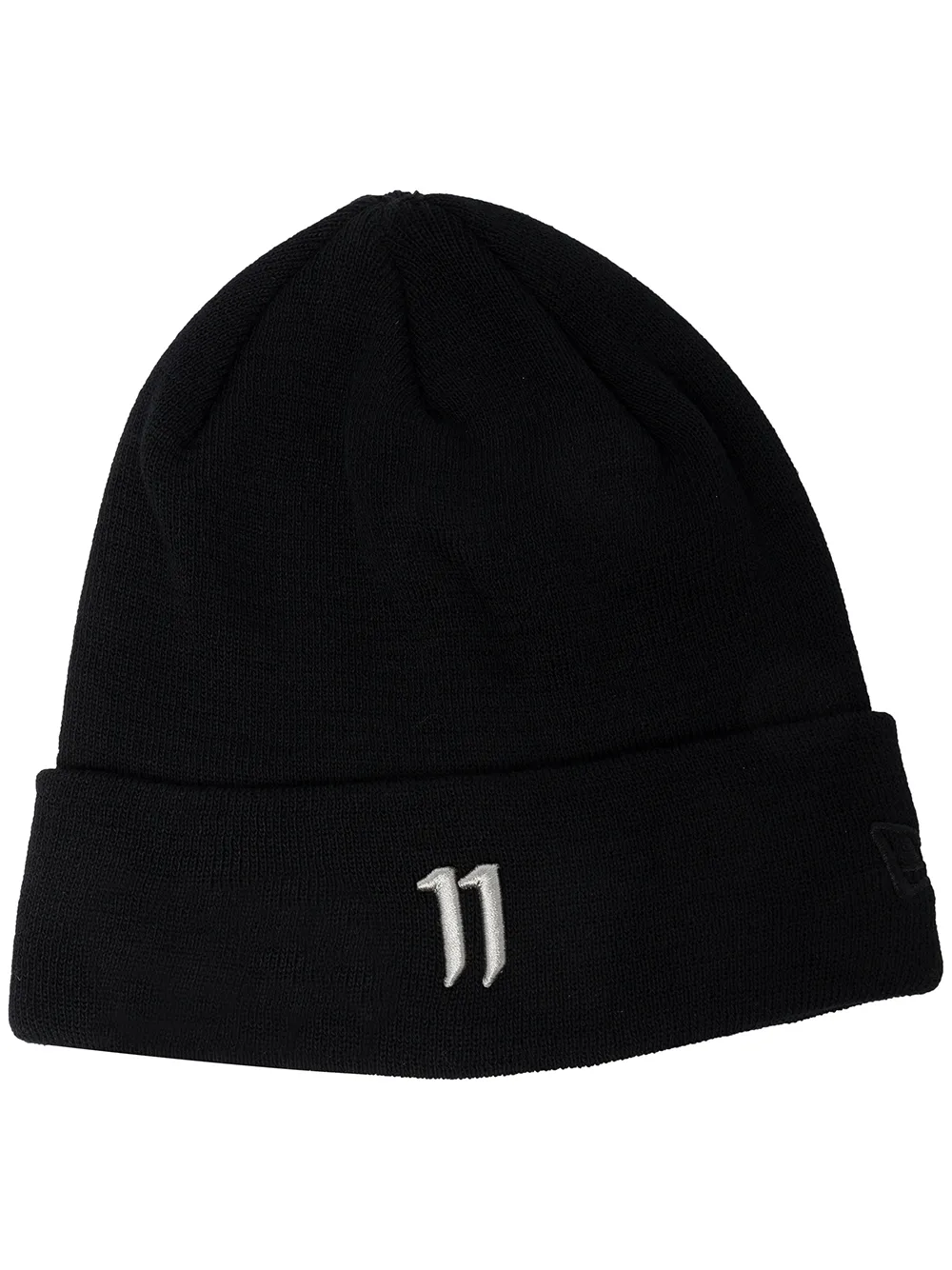

11 By Boris Bidjan Saberi embroidered logo knitted beanie - Black