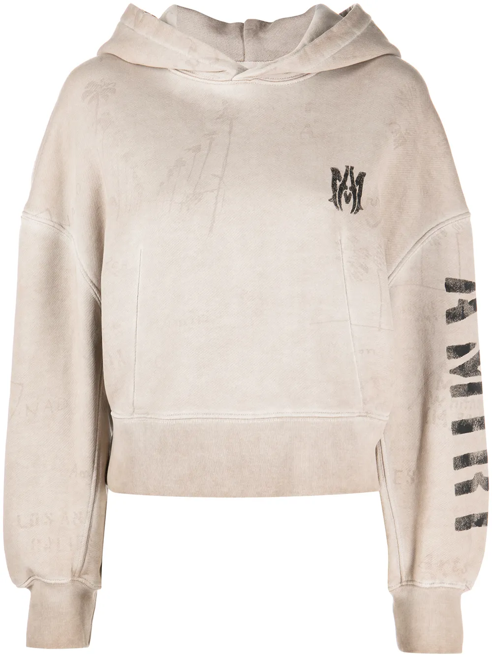 

AMIRI Army Stencil cotton hoodie - Neutrals