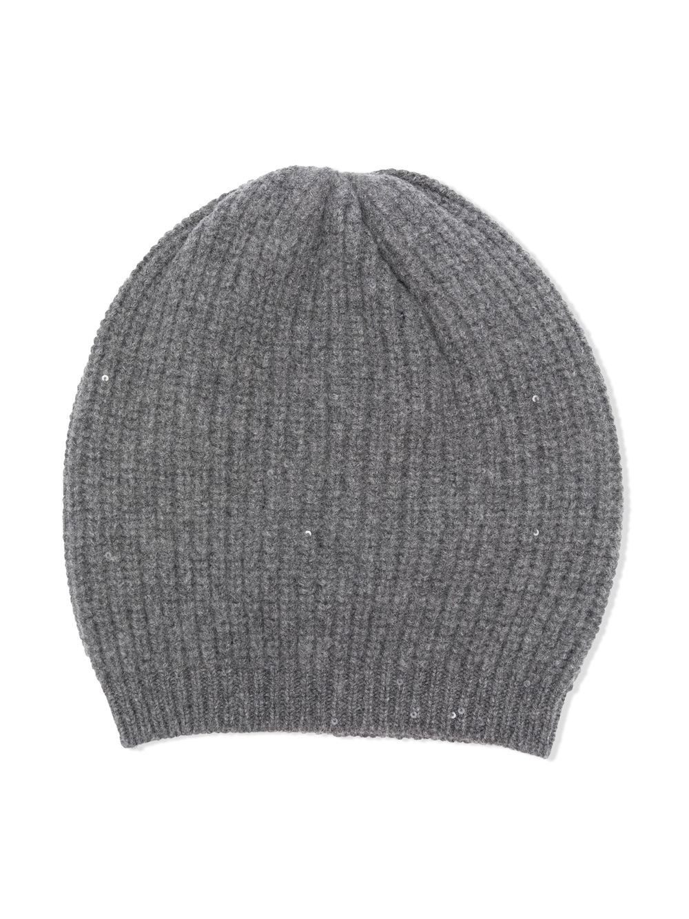 

Brunello Cucinelli Kids gorro tejido con lentejuelas - Gris