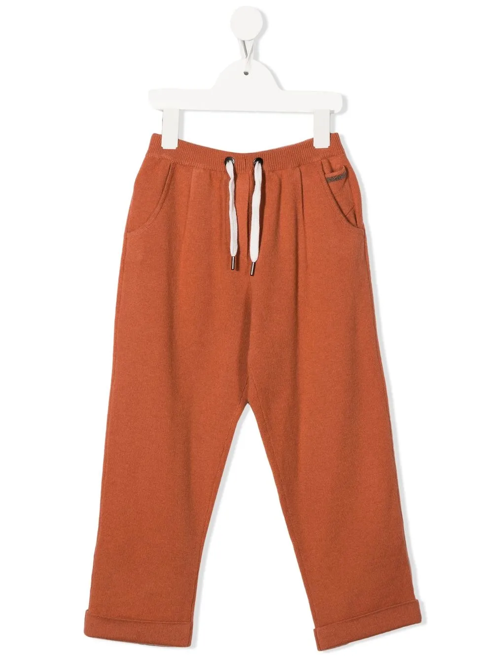 

Brunello Cucinelli Kids pantalones con cordones en la pretina - Naranja