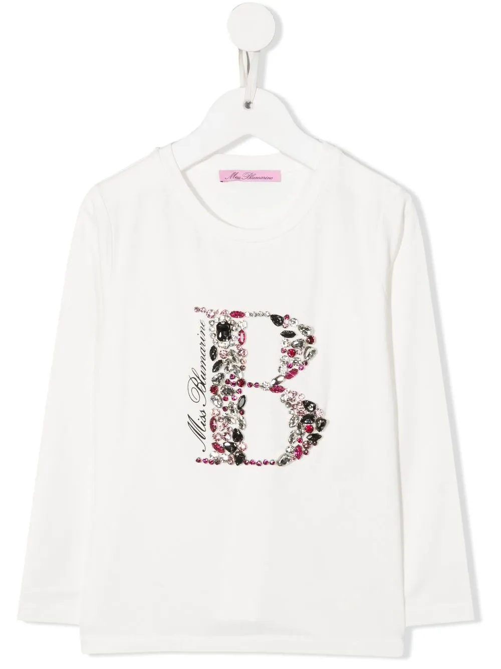 

Miss Blumarine playera con detalles de cristal - Blanco