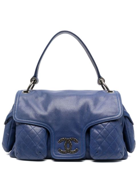 CHANEL 2009-2010 large diamond-quilted flap handbag Women