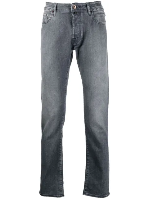 straight-leg slim-cut jeans
