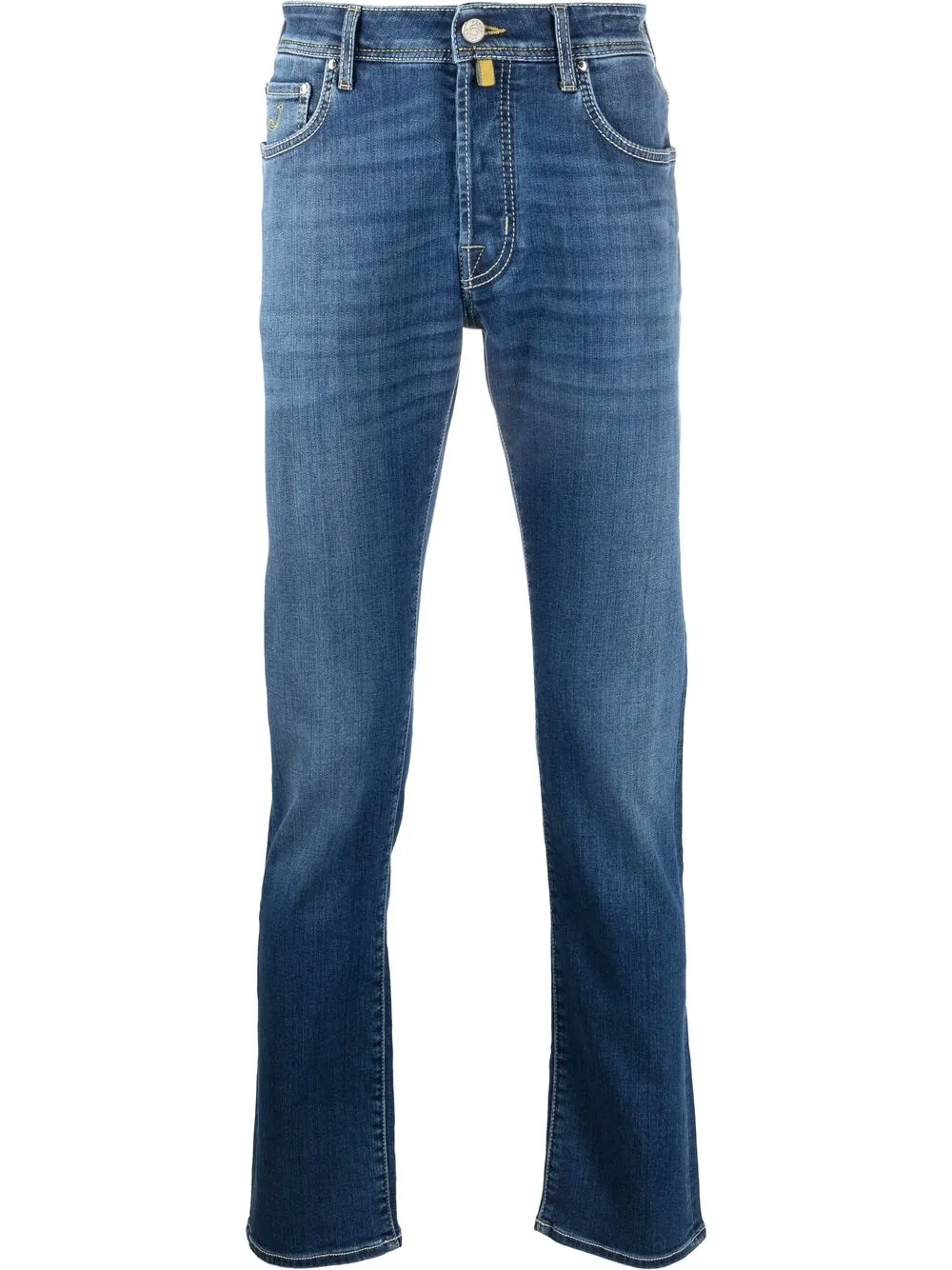 

Jacob Cohën straight-leg contrast-stitch jeans - Blue