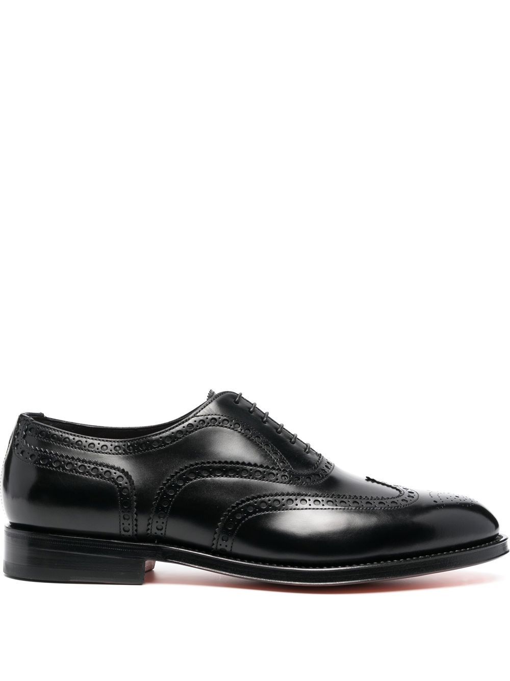 Santoni leather lace-up brogues – Black