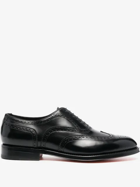 Santoni leather lace-up oxford shoes