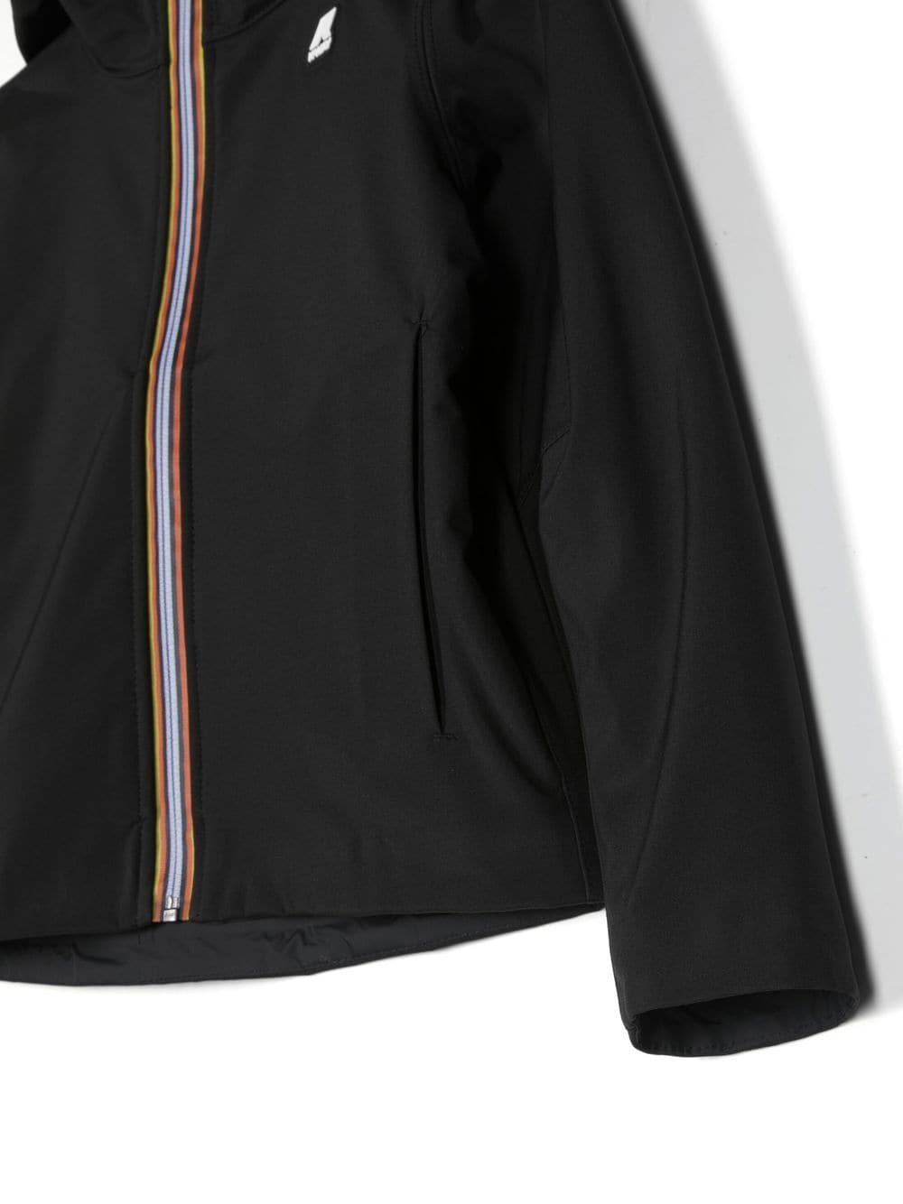 Shop K-way Logo-patch Hooded Jacket In Black