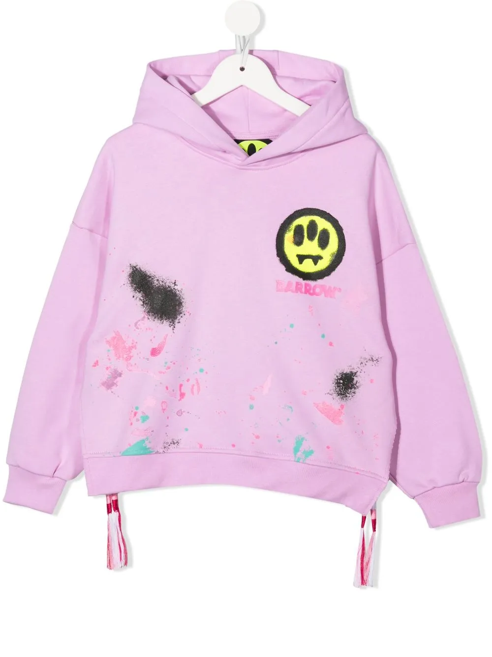 

Barrow kids paint-splattered pullover hoodie - Pink