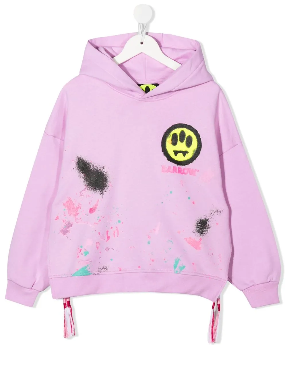 

Barrow kids paint-splattered pullover hoodie - Pink