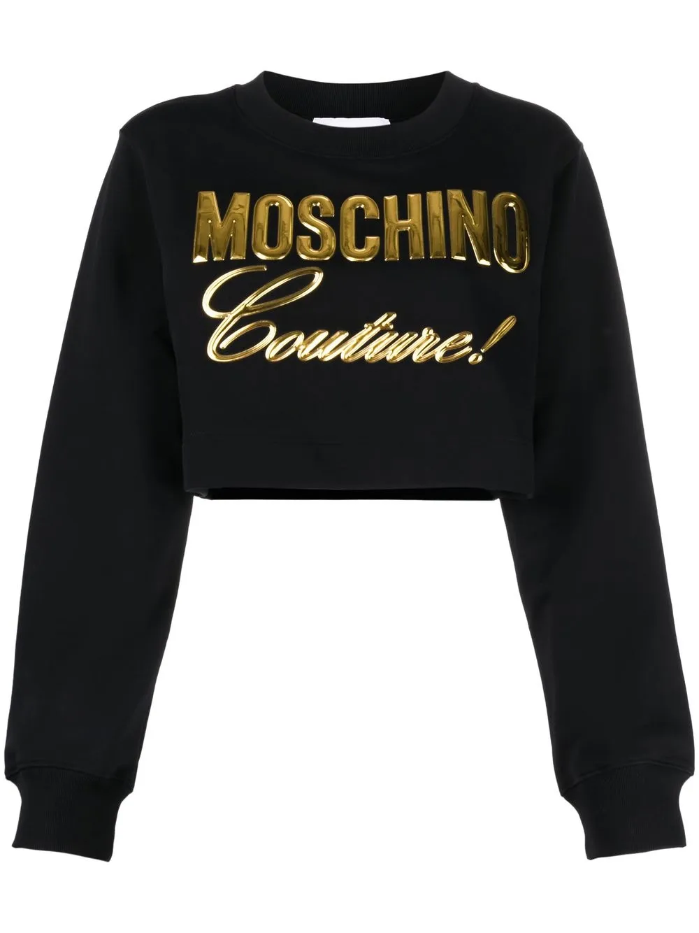 

Moschino logo-debossed cropped sweatshirt - Black