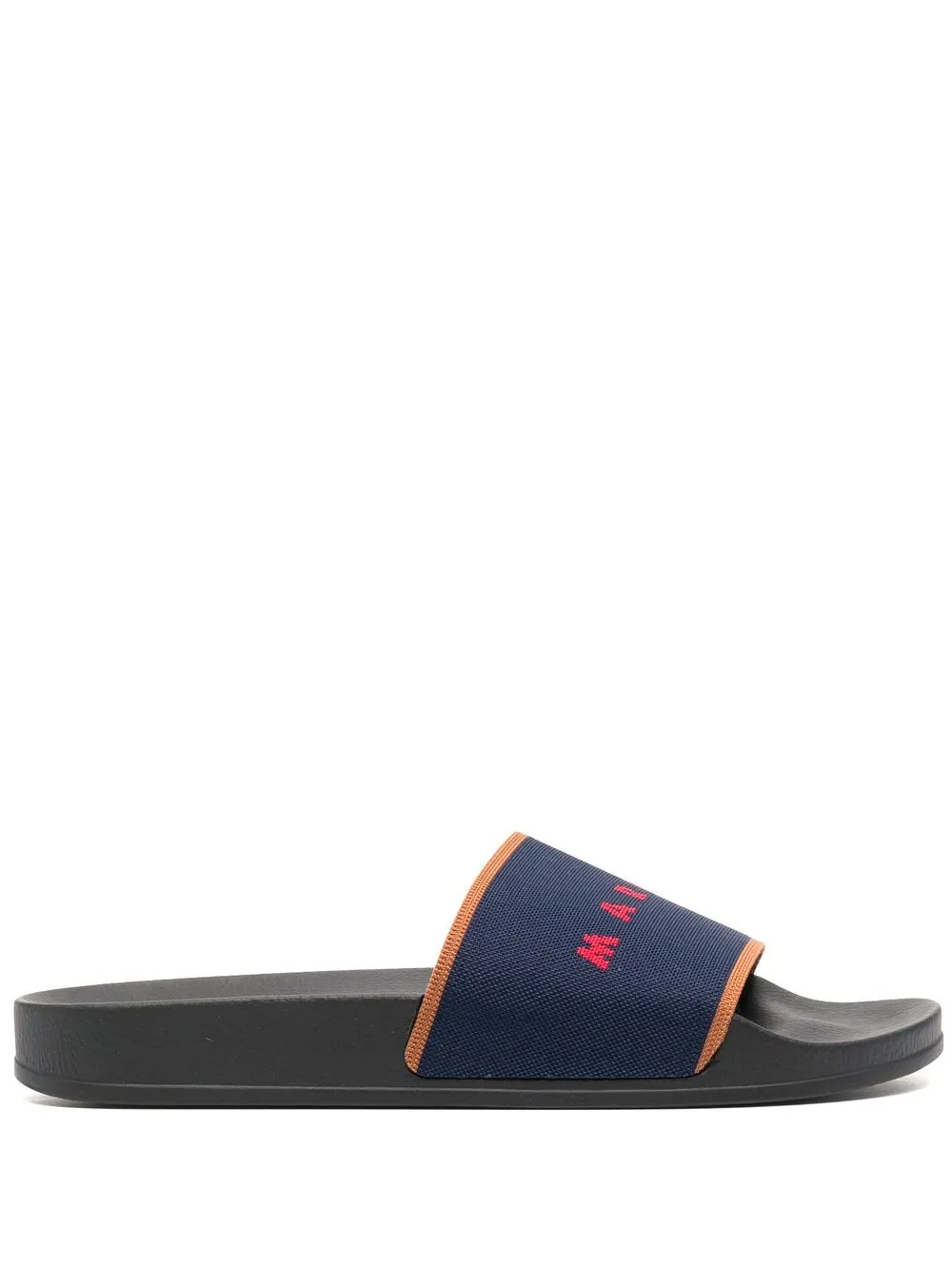 

Marni jacquard logo flat slides - Blue