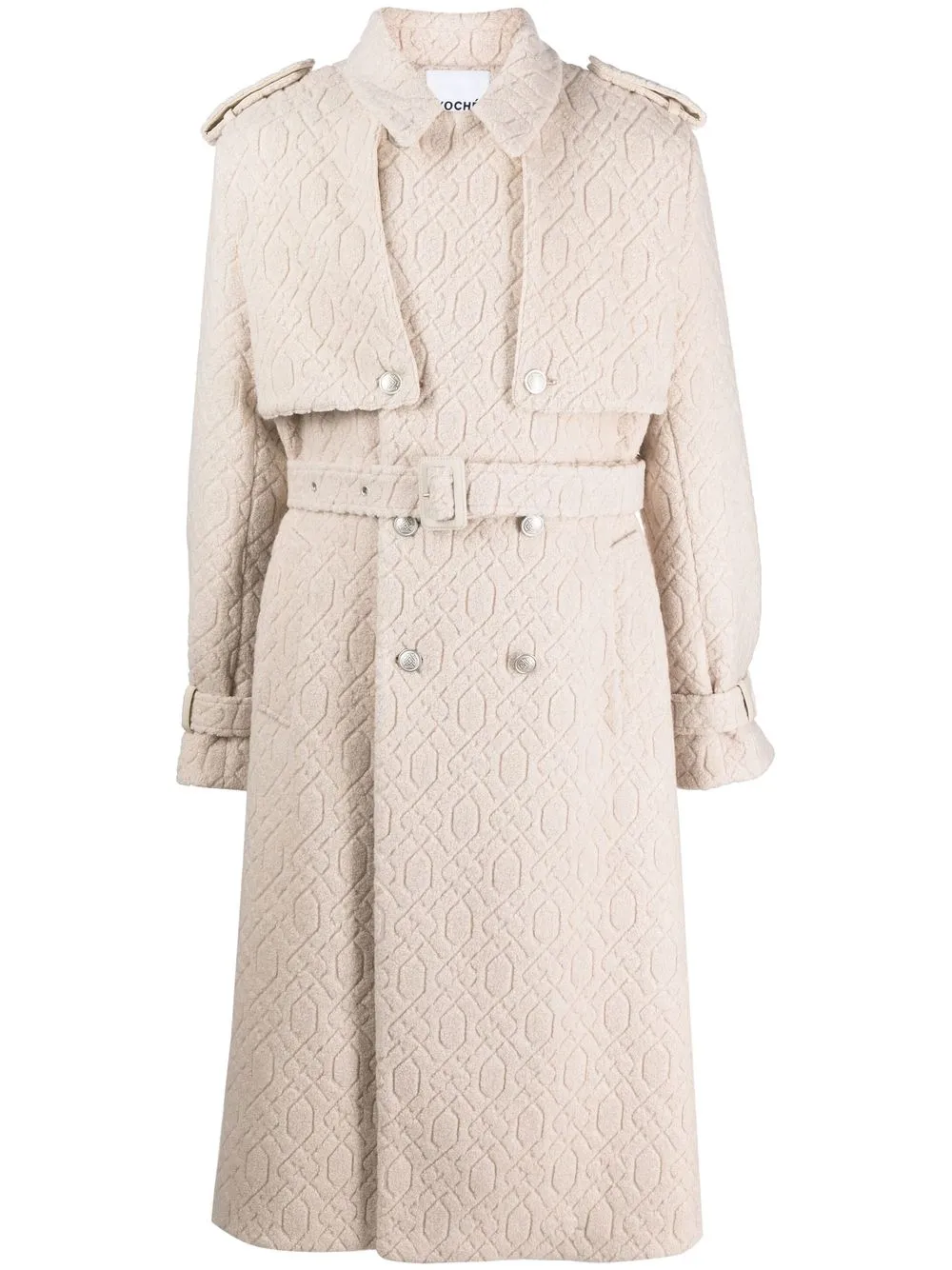 

Koché belted knitted trench coat - Neutrals