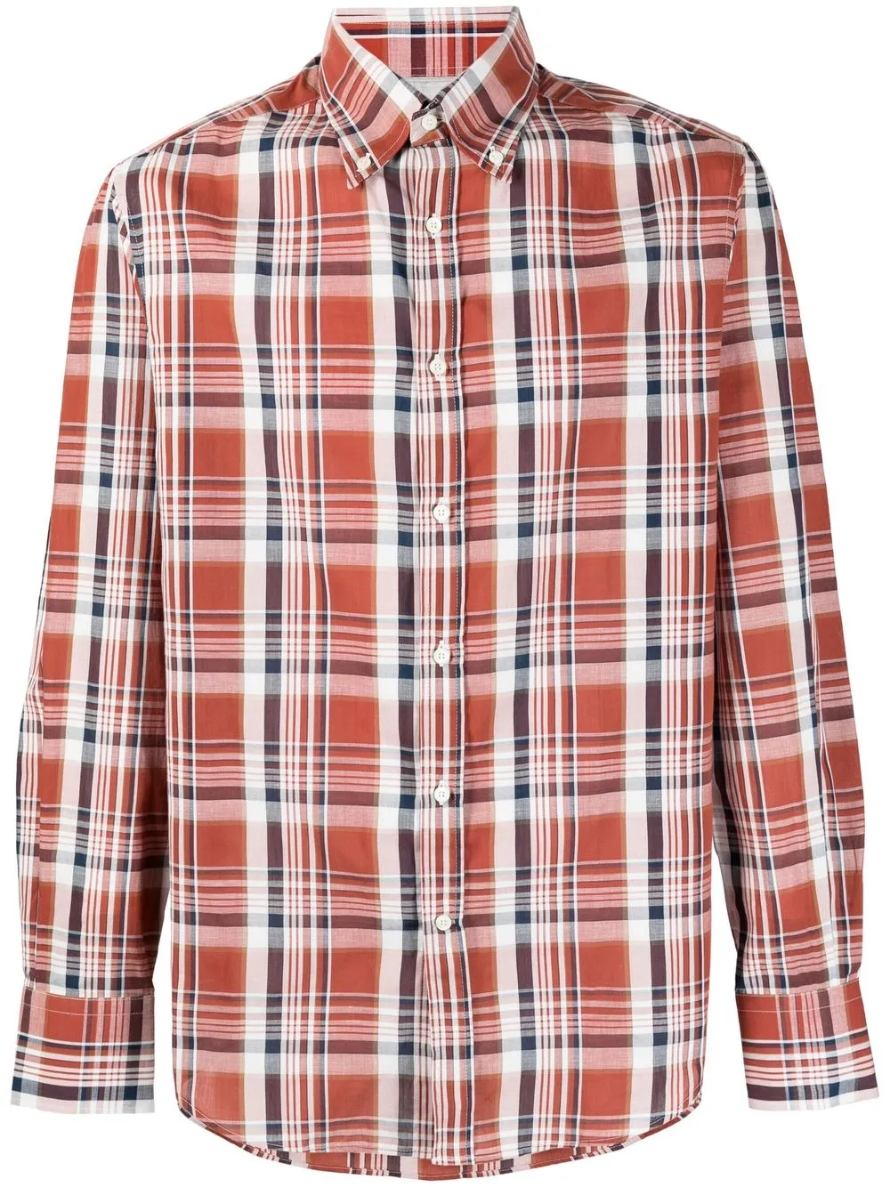 

Brunello Cucinelli camisa con cuadros estampados - Rojo