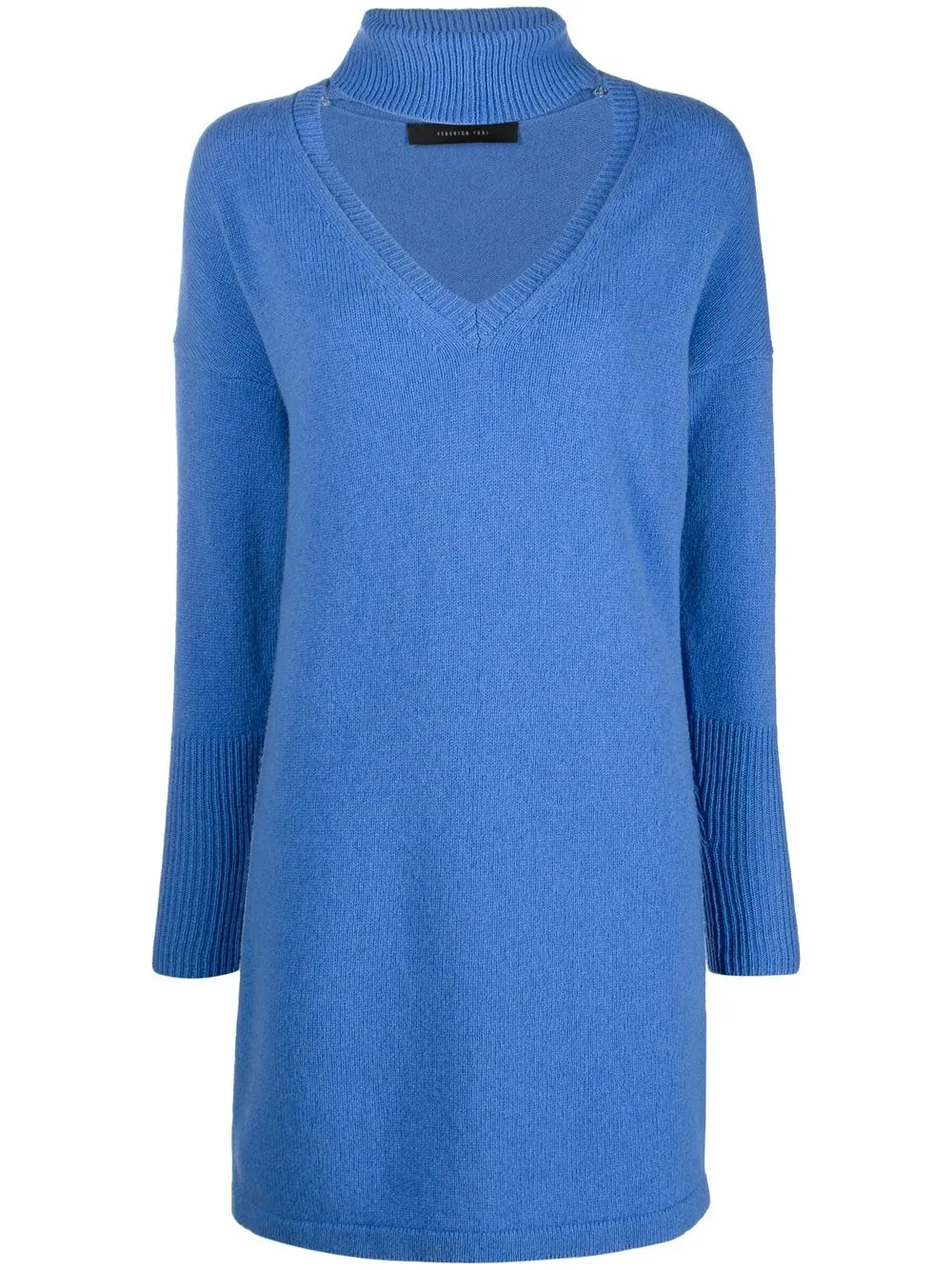 

Federica Tosi ribbed-knit long-sleeve dress - Blue