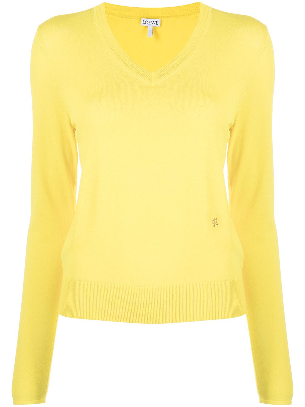 

LOEWE suéter con cuello en V - Amarillo