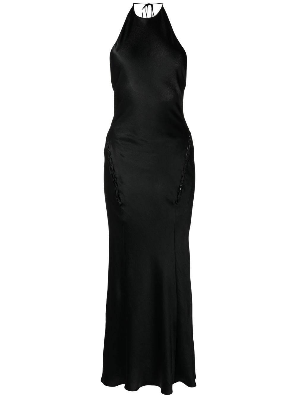 

Materiel cut-out detail halterneck gown - Black