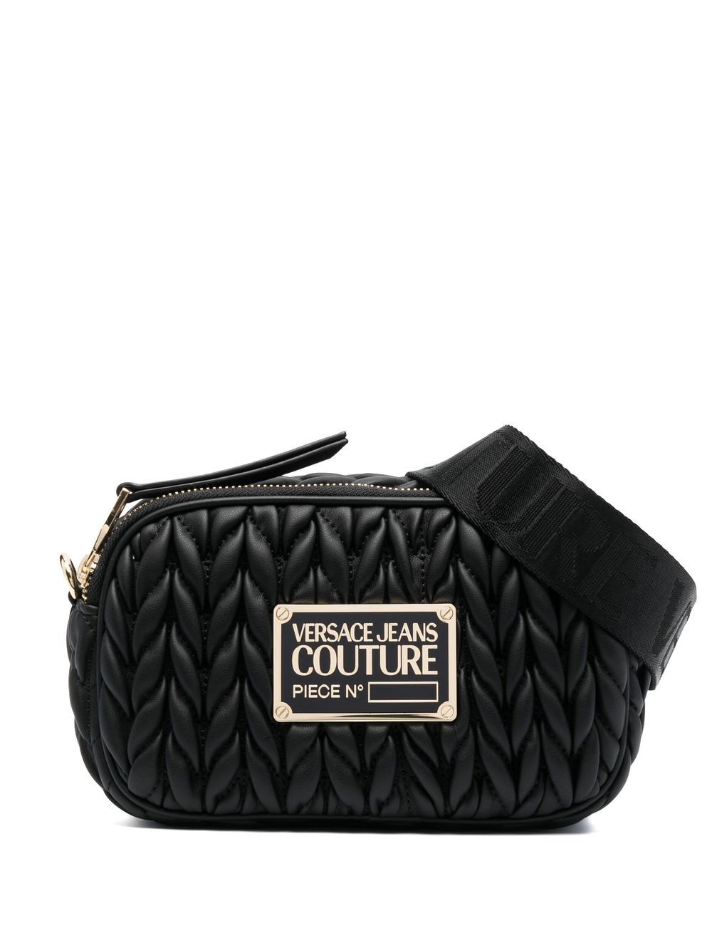 logo-plaque quilted crossbody bag