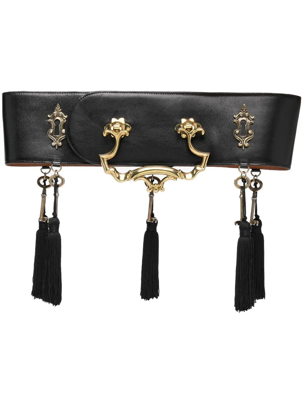 

Moschino Pre-Owned 1990s decorative detailing leather belt - Black