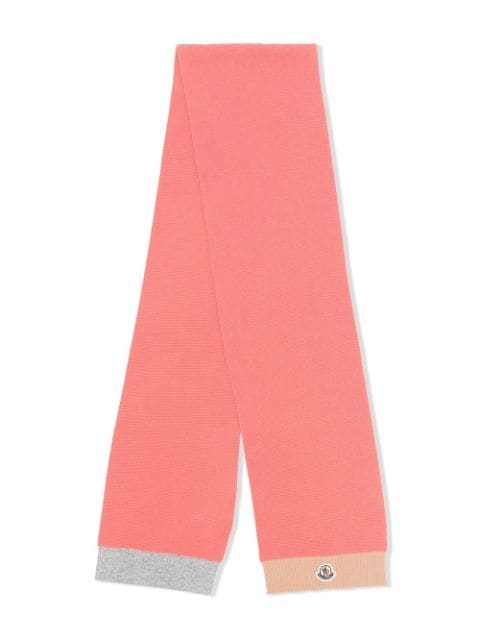 Moncler Enfant logo-patch colour-block scarf