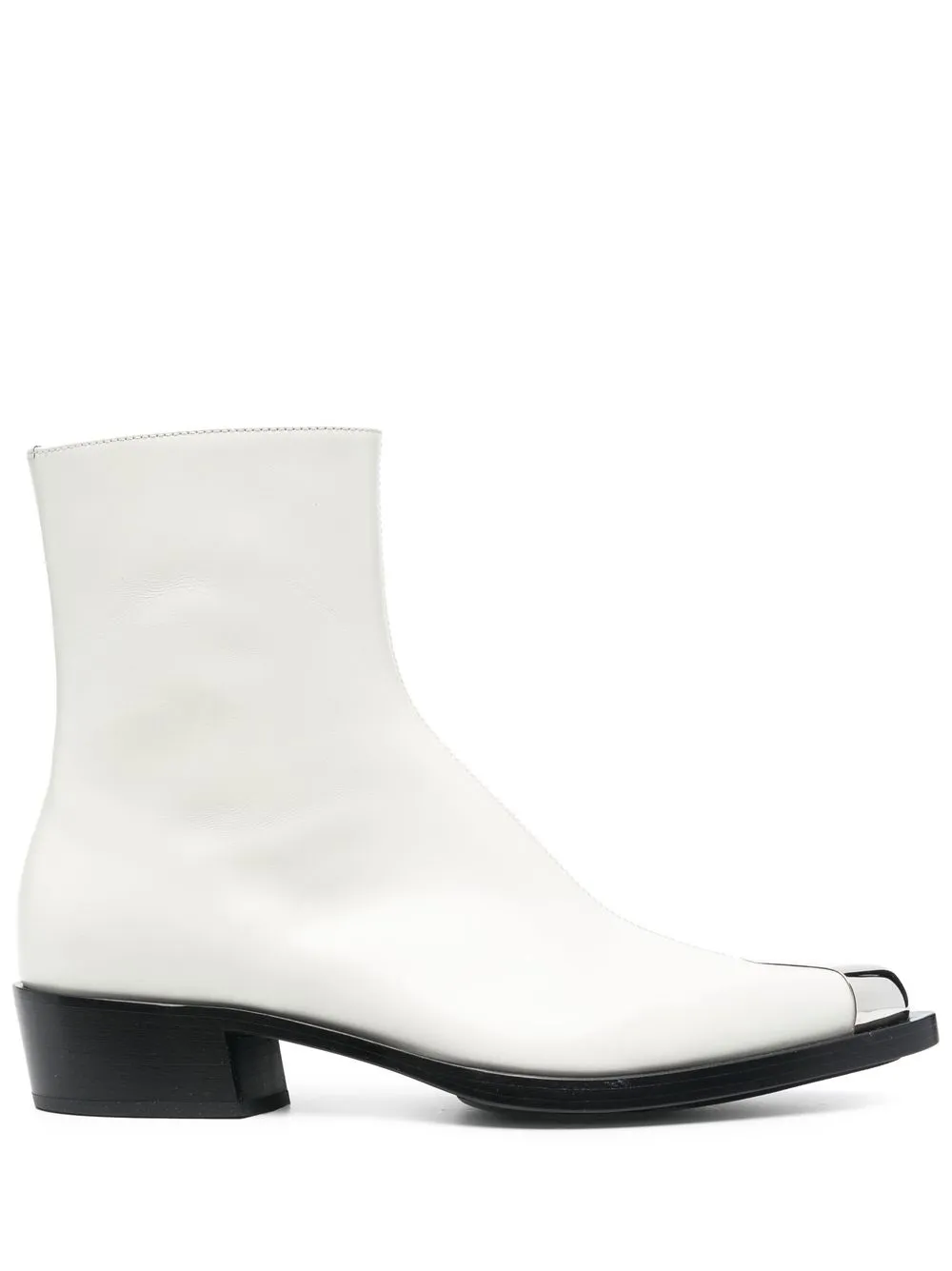 

Alexander McQueen botines con puntera metalizada - Blanco