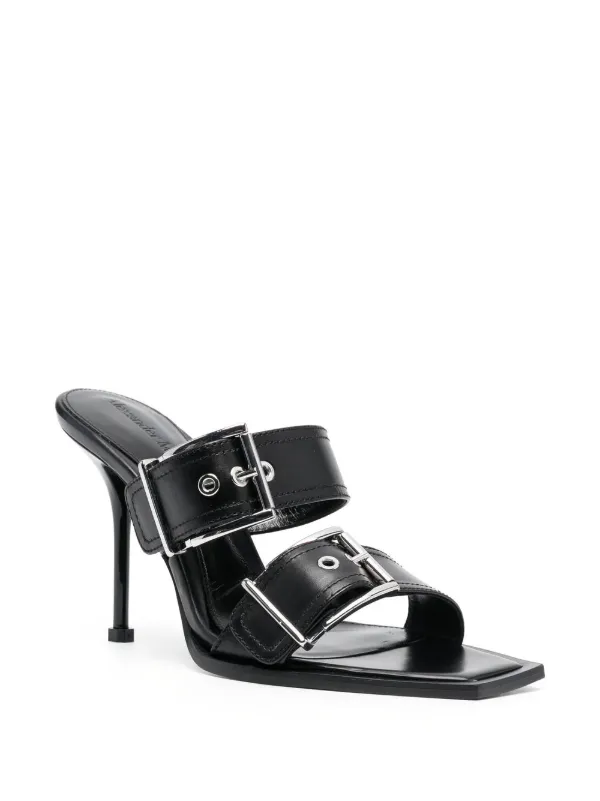 アレキサンダーマックイーン■バックル付き レザー サンダル Alexander McQueen アレキサンダー・マックイーン バックル