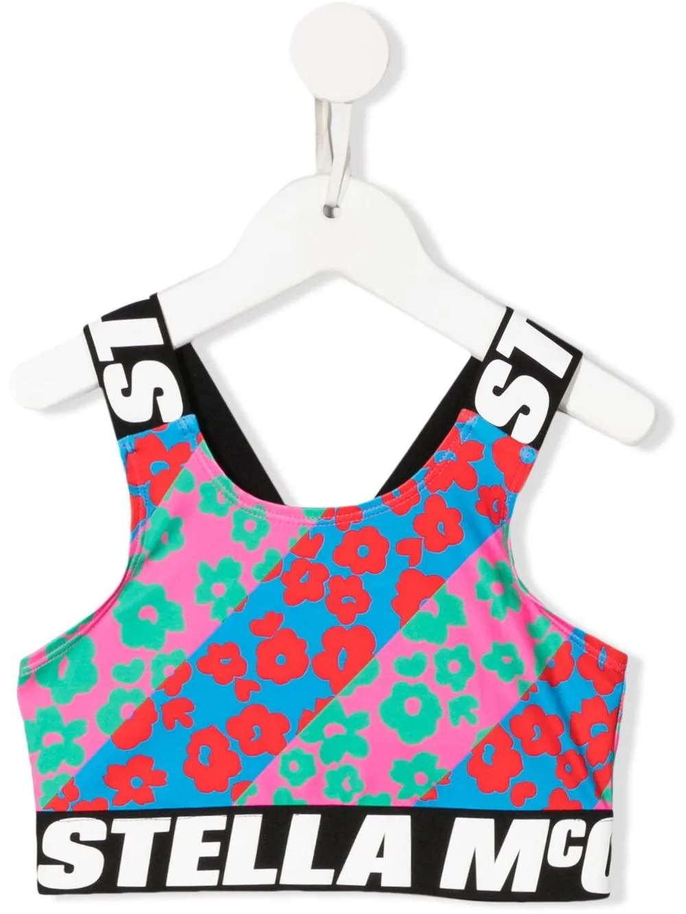 

Stella McCartney Kids top corto con logo estampado - Negro