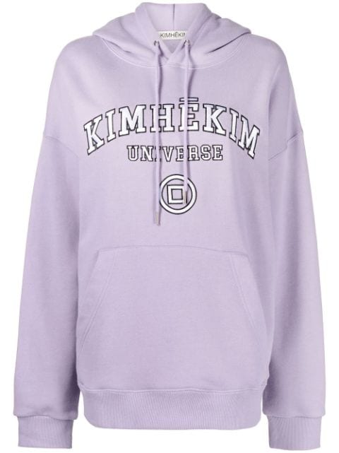 Kimhekim logo-embroidered cotton hoodie