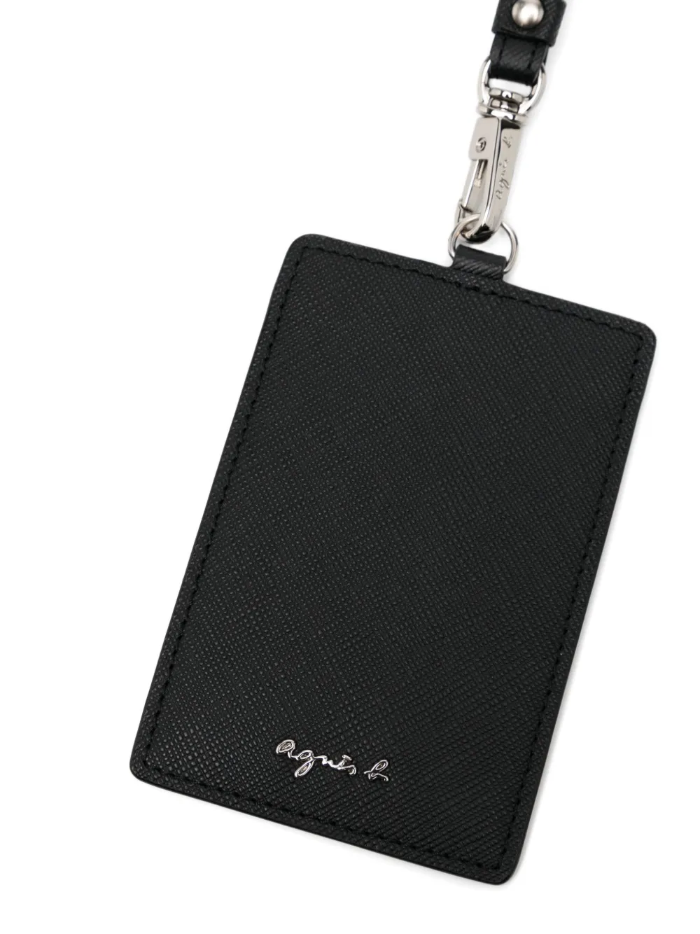 Agnès B. Leather Cardholder In Black