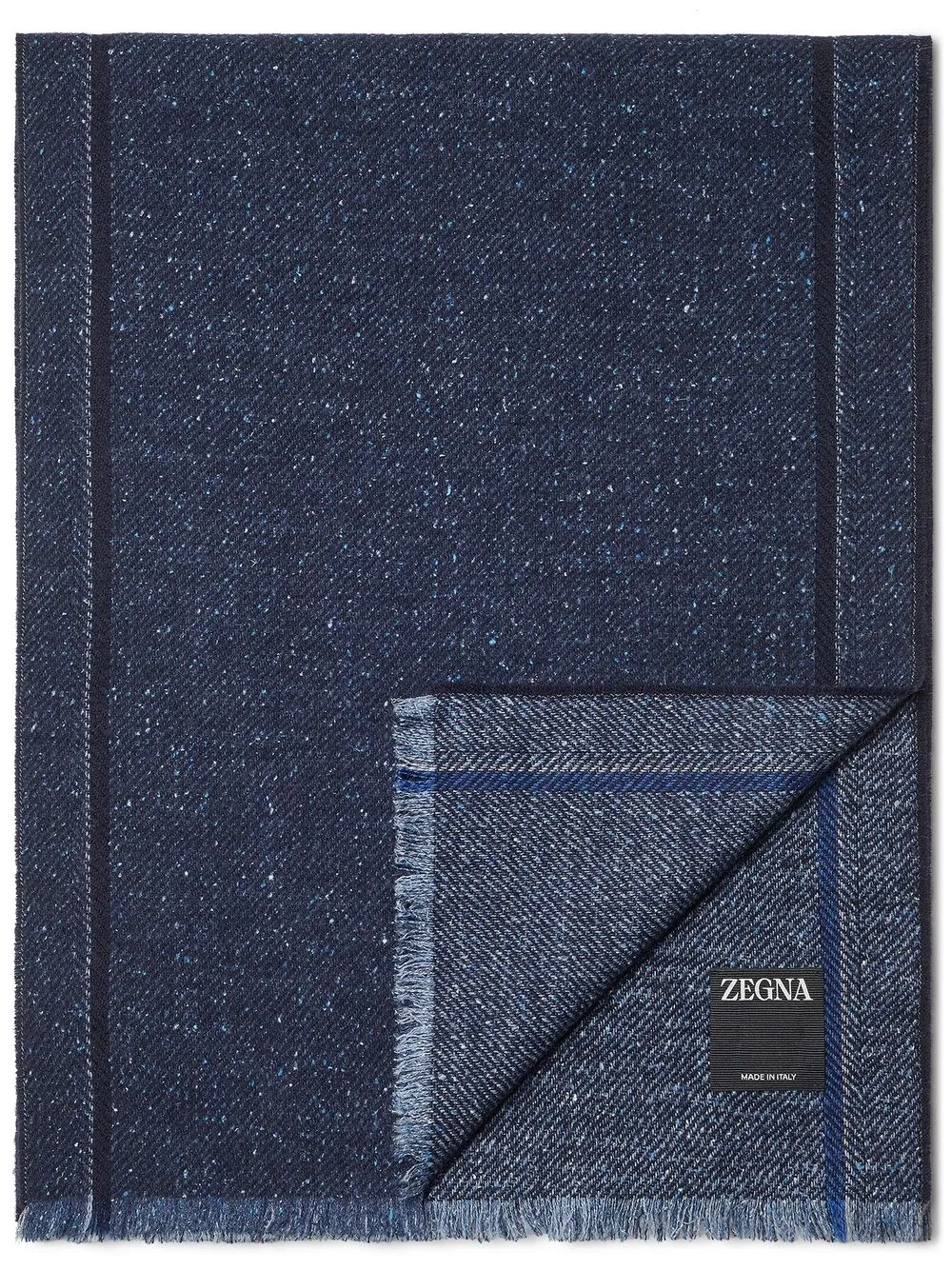

Zegna bufanda de tejido fino con bordes deshilachados - Negro