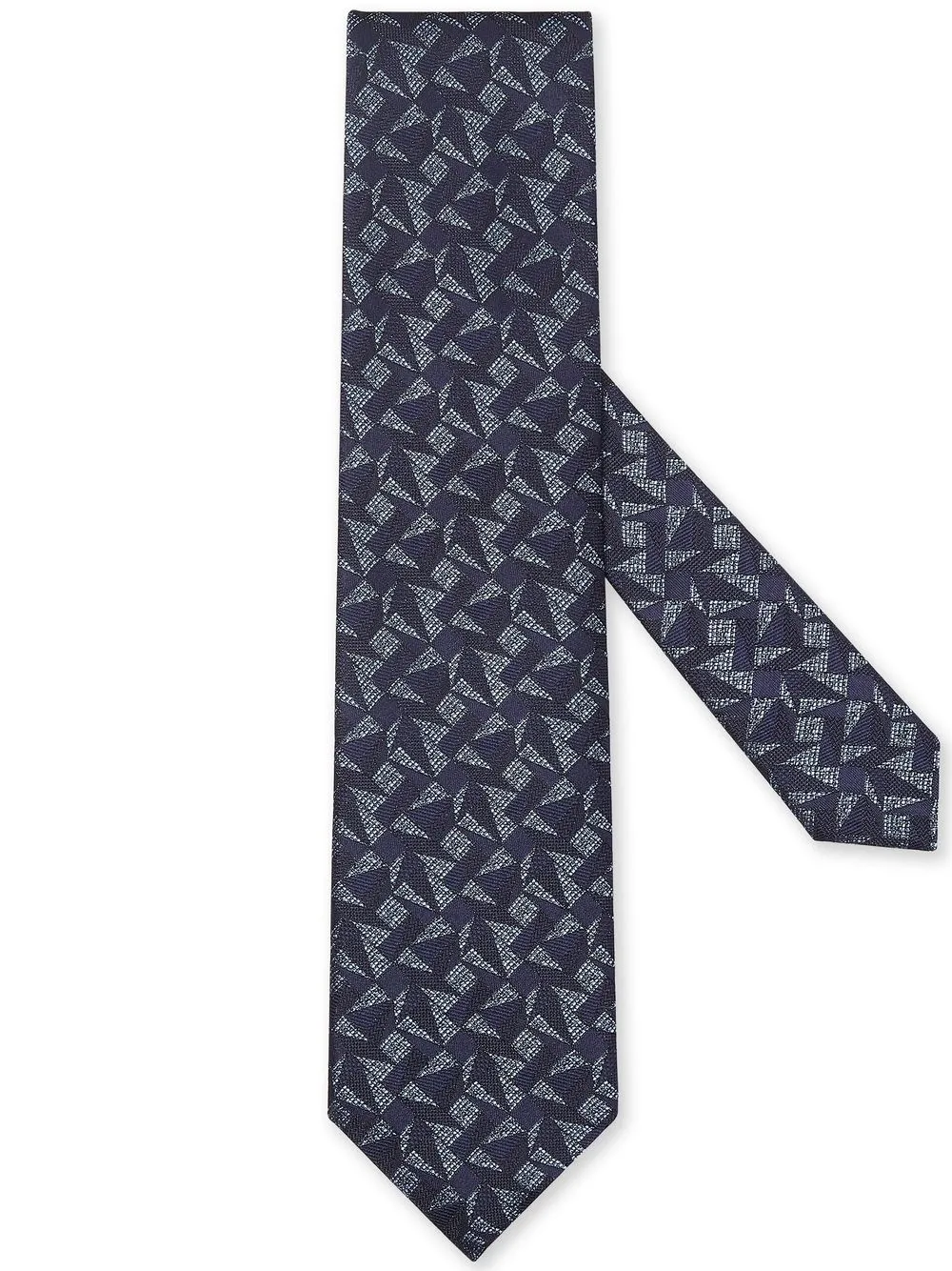

Zegna corbata de seda con bordado geométrico - Azul