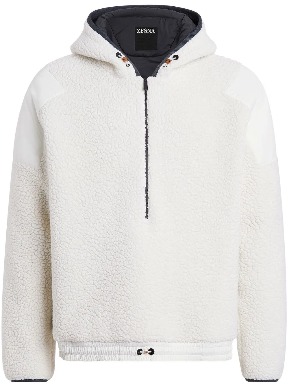 

Zegna panelled padded hoodie - White